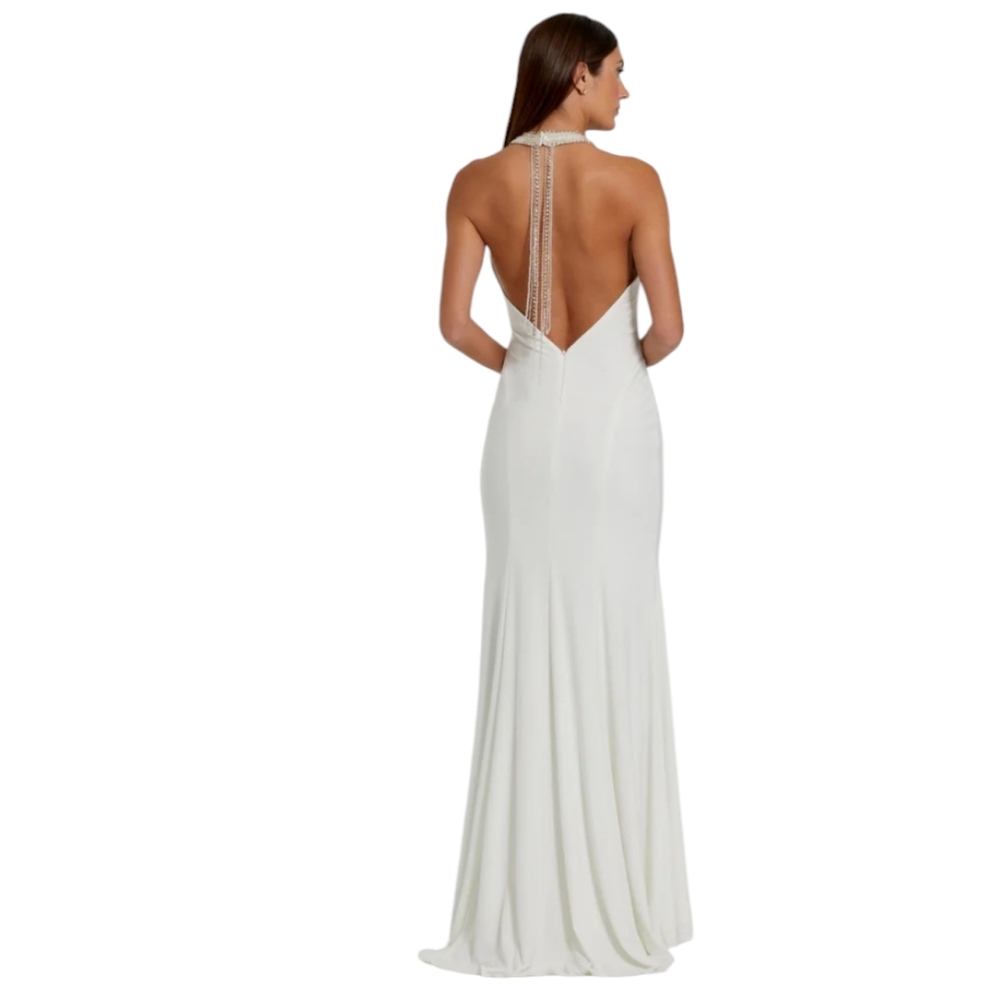 Mac Duggal White Backless Dress - Picture 2 of 5